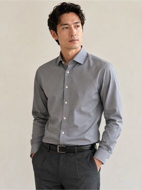 Marc Anthony Men's Classic Gray Dress Shirt - Slim Fit Size 16 32/33
